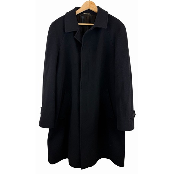 Sara Battaglia Other - Battaglia Lanificio Wool & Cashmere Men's Long Coat Black Made in Italy Size 44S